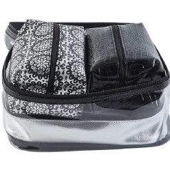 Trousse vanity noir et argent x4