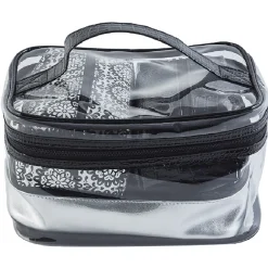 Trousse vanity noir et argent x4