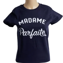 T-shirt femme inscription Madame Parfaite coton noir