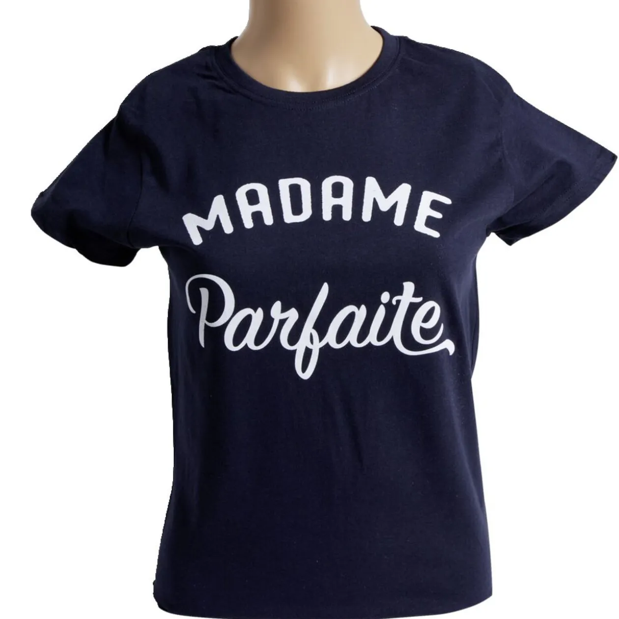 T-shirt femme inscription Madame Parfaite coton noir