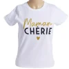 T-shirt femme inscription Maman Chérie coton blanc