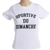 T-shirt femme inscription Sportive Du Dimanche coton blanc