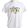 T-shirt homme inscription Super Papa coton blanc