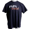 T-shirt homme inscription Papa Cool coton noir