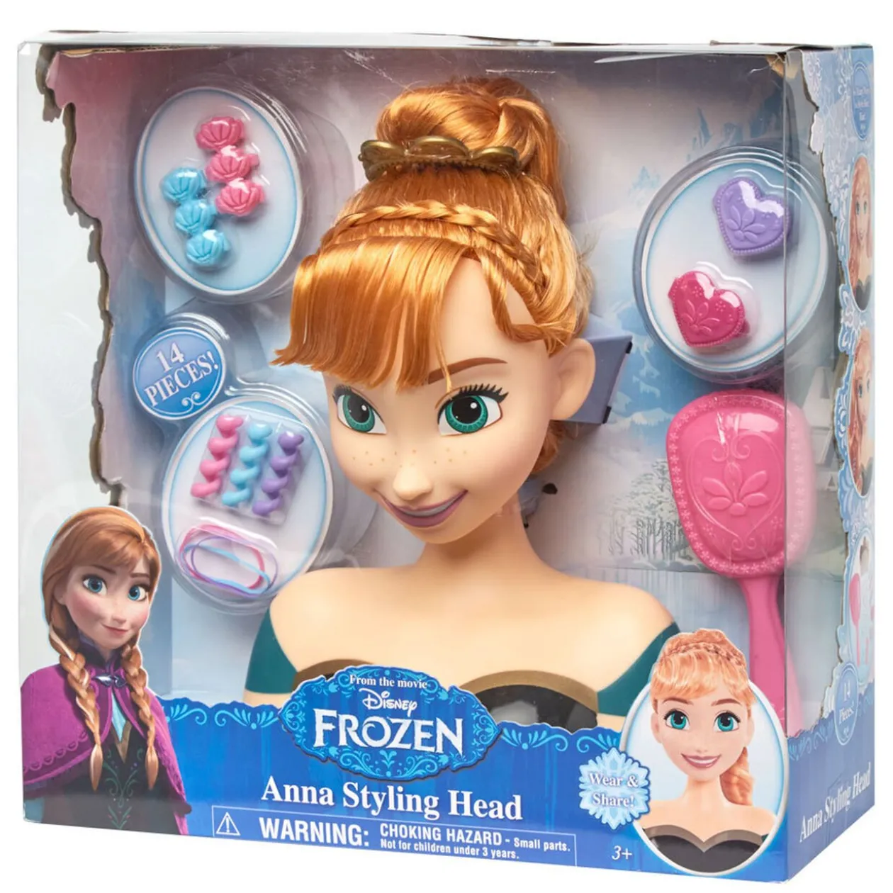 Tête à coiffer Anna Reine des neiges et accessoires