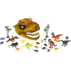 Tête de dinosaure + 20 figurines