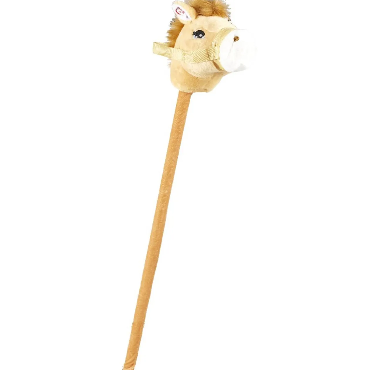 Tête de poney à chevaucher beige marron H80 cm