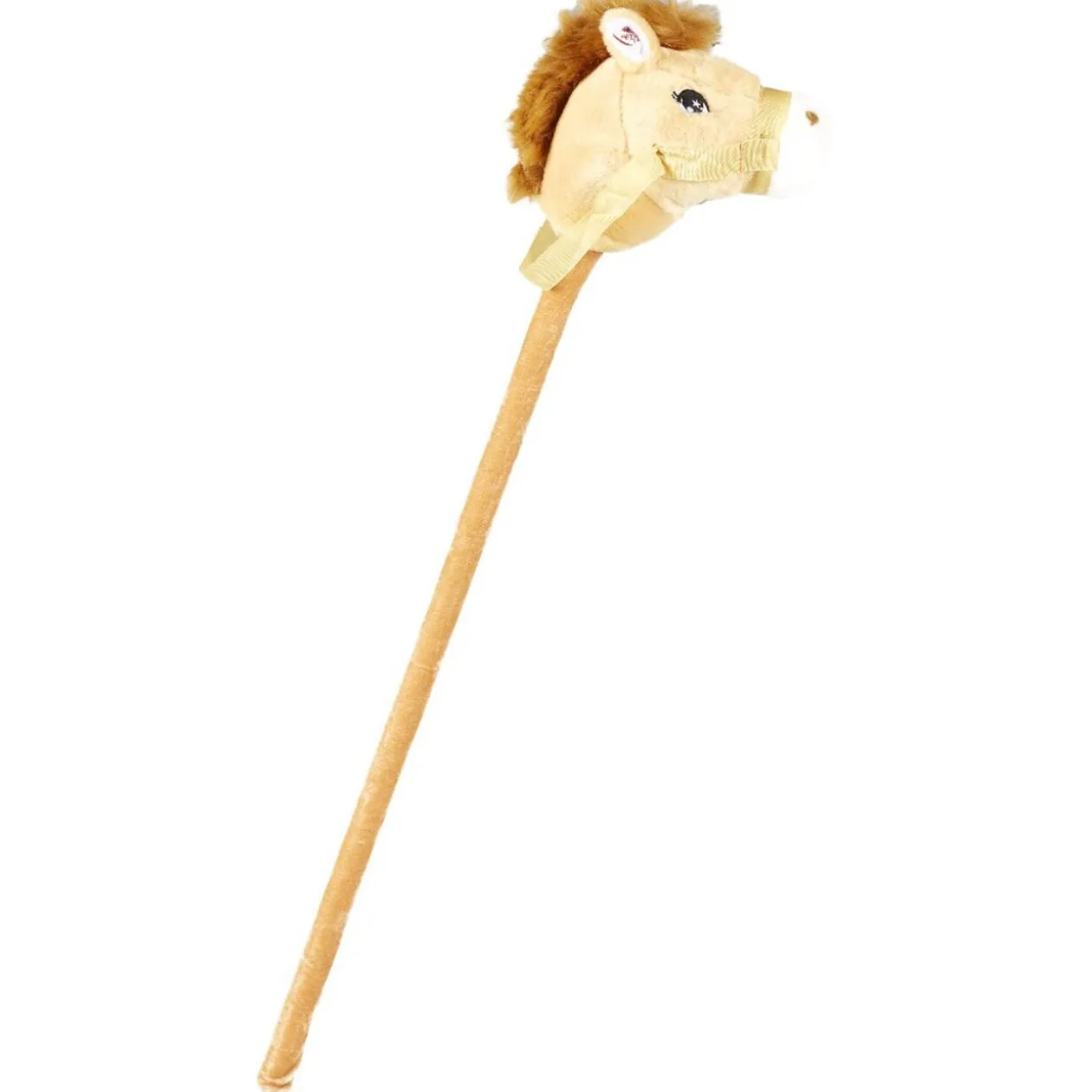 Tête de poney à chevaucher beige marron H80 cm