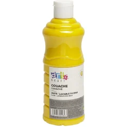 Tube de peinture gouache jaune 500 ml