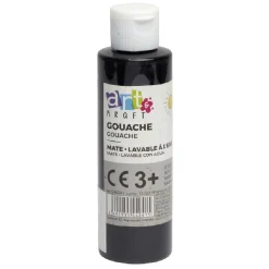 Tube de peinture gouache noir 150 ml