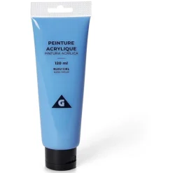 Tube peinture acrylique 120ml bleu ciel