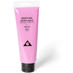 Tube peinture acrylique 120ml rose