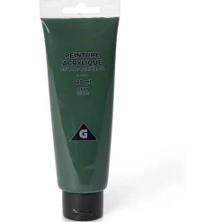 Tube peinture acrylique 120ml vert foncé