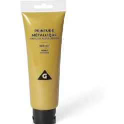 Tube peinture acrylique 120ml doré métallisé