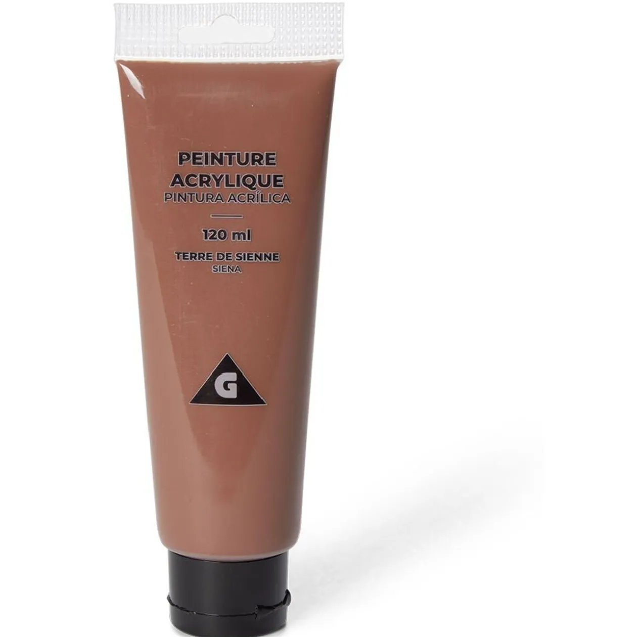 Tube peinture acrylique 120ml terre de sienne