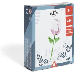 Tulipe fleur à construire H16cm 70 pièces - 4 modèles