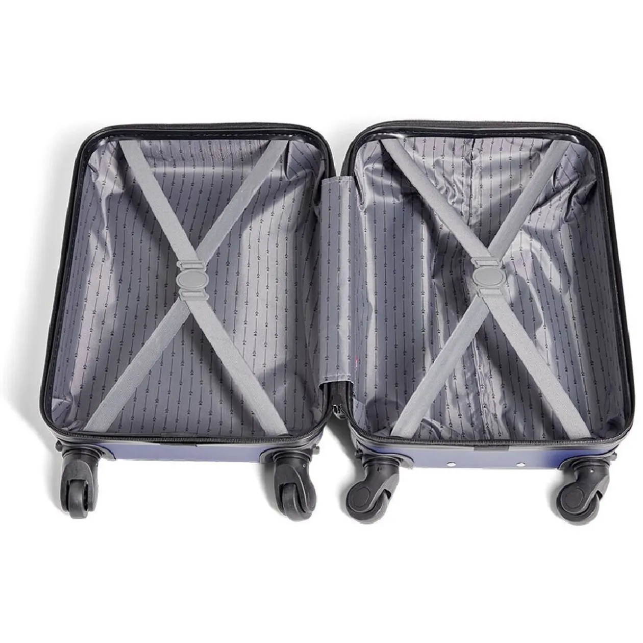 Valise cabine low cost 26L avec 4 roues amovibles bleu H51cm