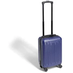Valise cabine low cost 26L avec 4 roues amovibles bleu H51cm