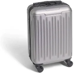 Valise cabine low cost 26L avec 4 roues amovibles gris H51cm