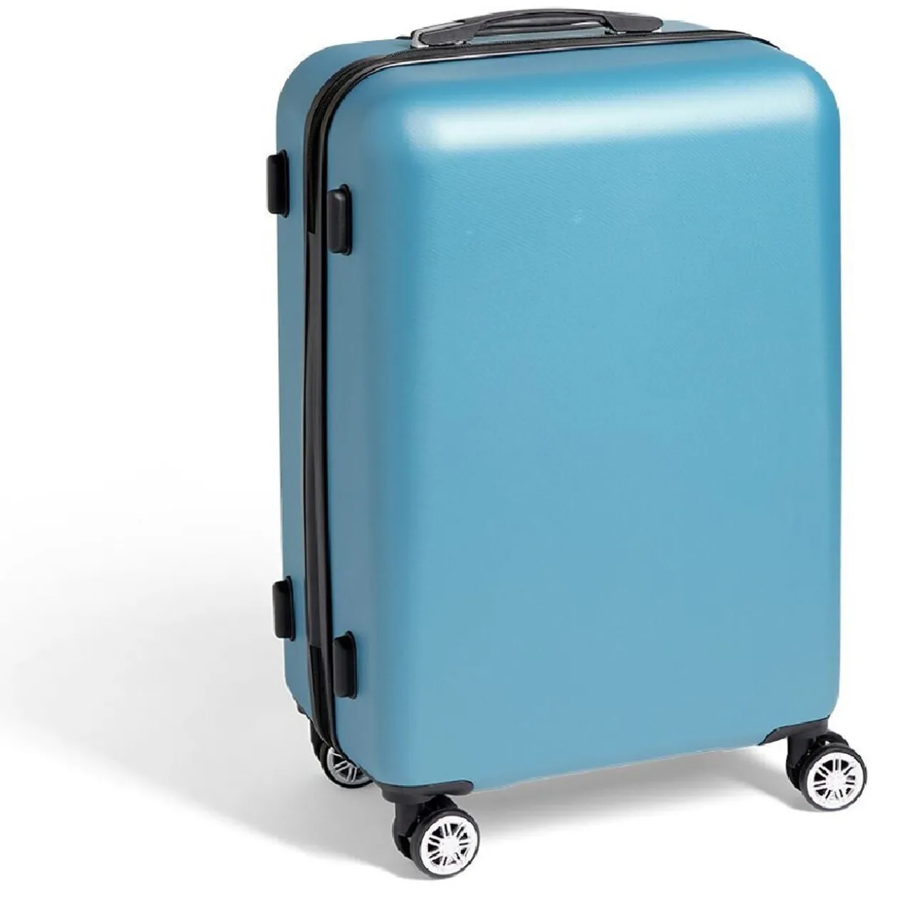 Valise cabine rigide trolley 4 roulettes modèle moyen 65L bleu