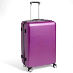 Valise cabine rigide trolley 4 roulettes grand modèle 104L violet