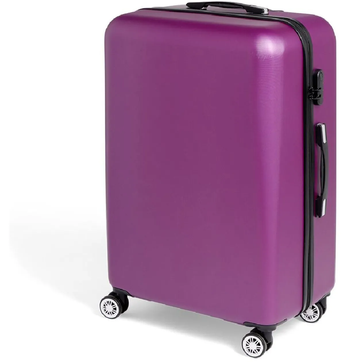 Valise cabine rigide trolley 4 roulettes grand modèle 104L violet