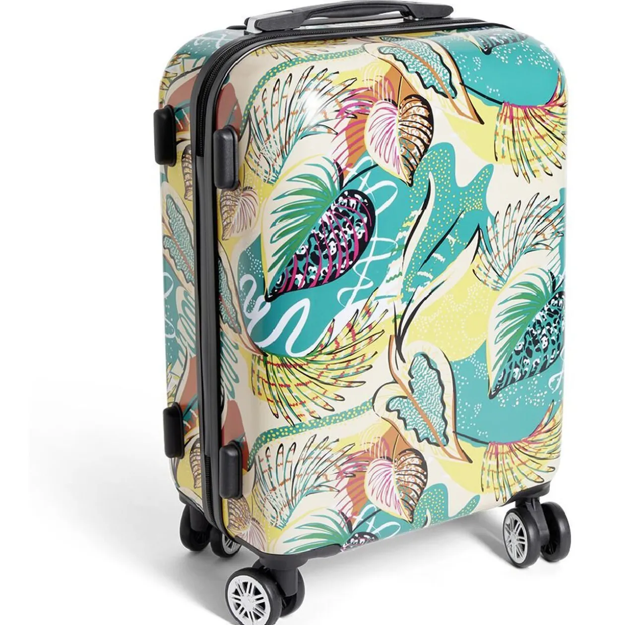 Valise cabine rigide trolley 4 roulettes 37L feuillage multicolore