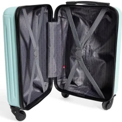 Valise cabine rigide trolley 4 roulettes 26L bleu clair