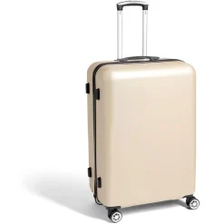 Valise cabine rigide trolley 4 roulettes 104L couleur ivoire