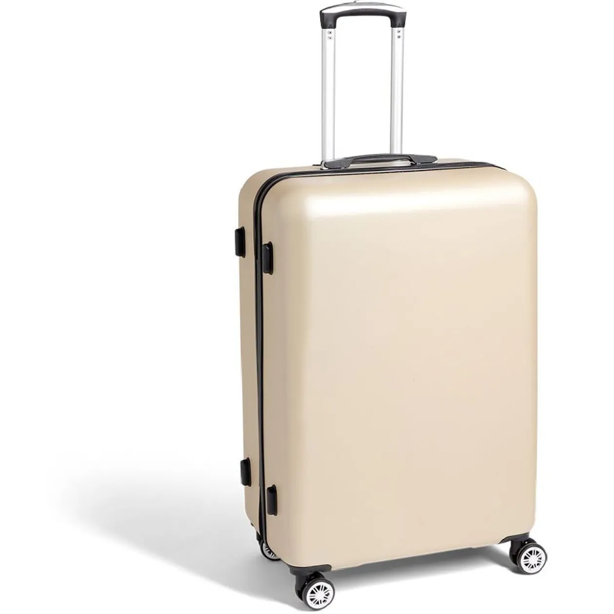 Valise cabine rigide trolley 4 roulettes 104L couleur ivoire
