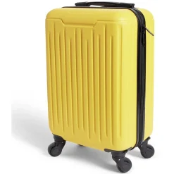 Valise cabine rigide trolley 4 roulettes 26L jaune