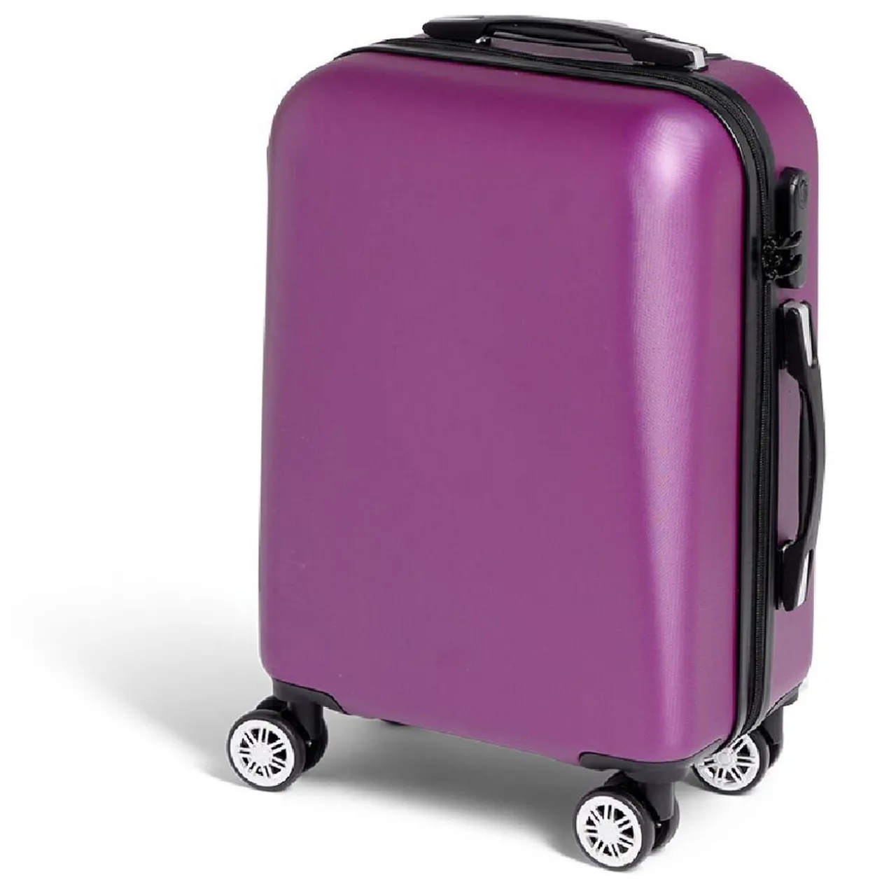 Valise cabine rigide trolley 4 roulettes 37L violet