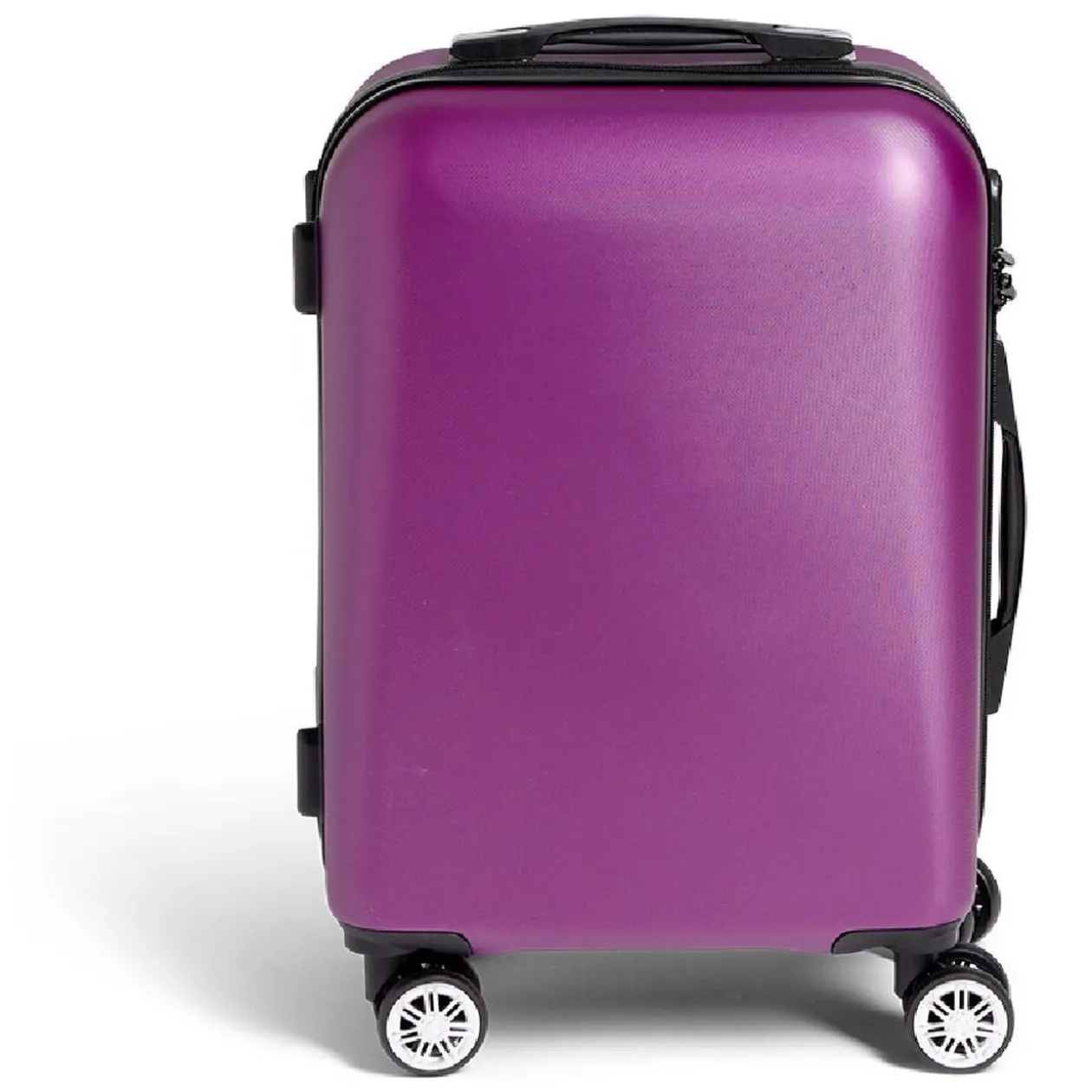 Valise cabine rigide trolley 4 roulettes 37L violet