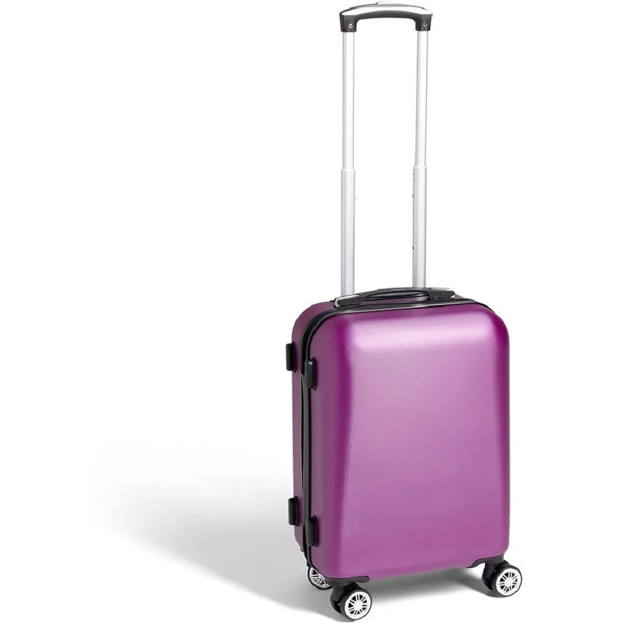 Valise cabine rigide trolley 4 roulettes 37L violet