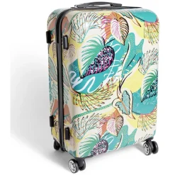 Valise cabine rigide trolley 4 roulettes 65L feuillage multicolore