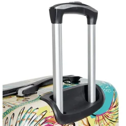 Valise cabine rigide trolley 4 roulettes 65L feuillage multicolore