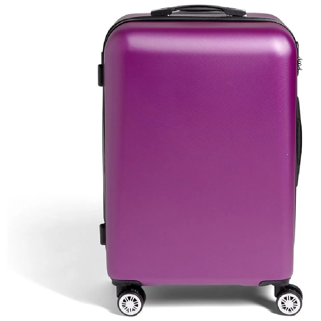 Valise cabine rigide trolley 4 roulettes 65L violet
