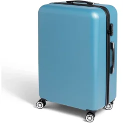Valise cabine rigide trolley 4 roulettes 104L bleu clair