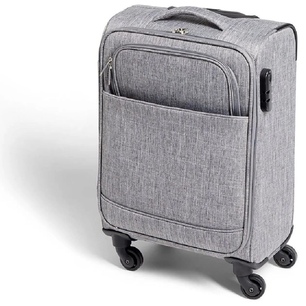 Valise cabine souple 30L polyester gris 35x21,5xH55cm