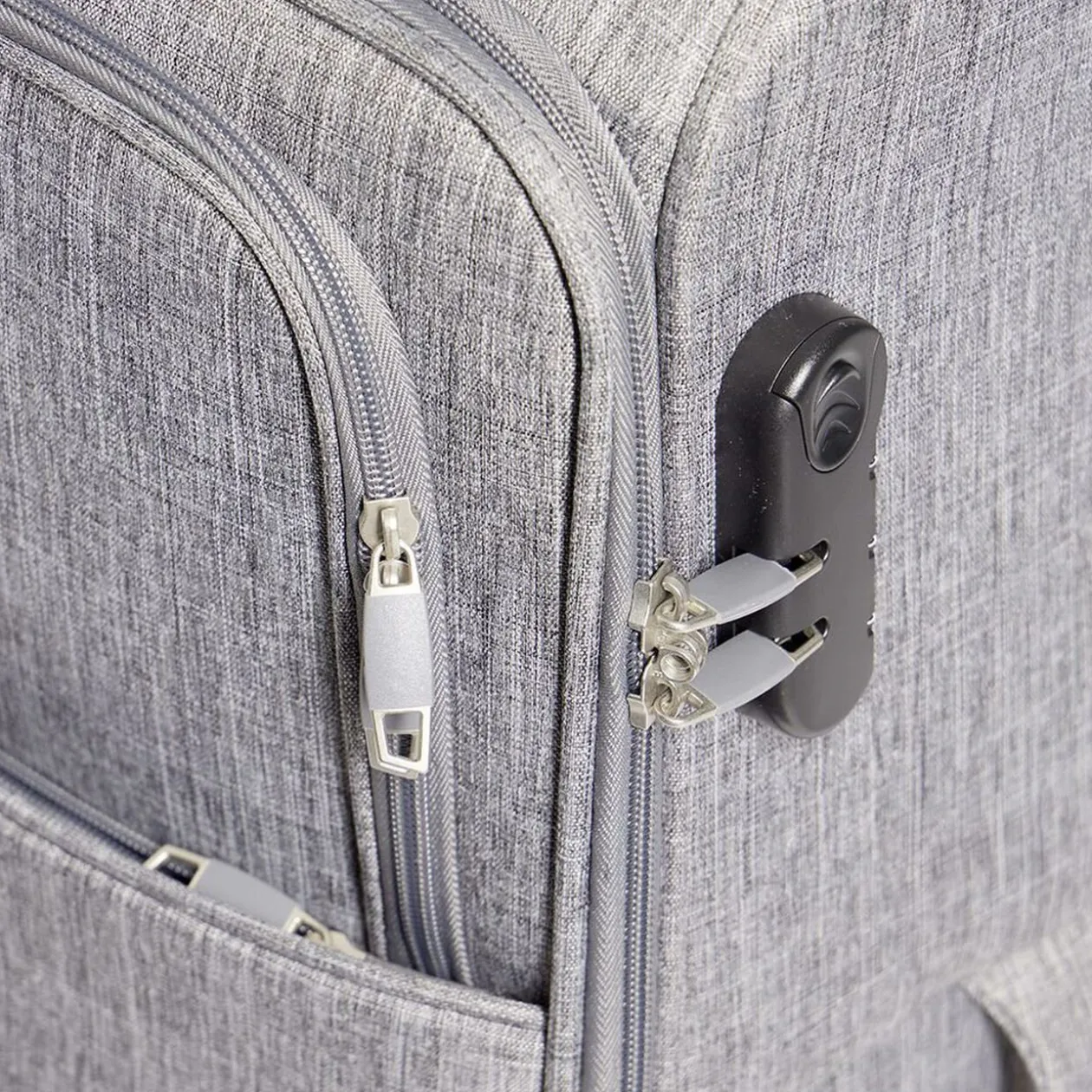 Valise cabine souple 30L polyester gris 35x21,5xH55cm