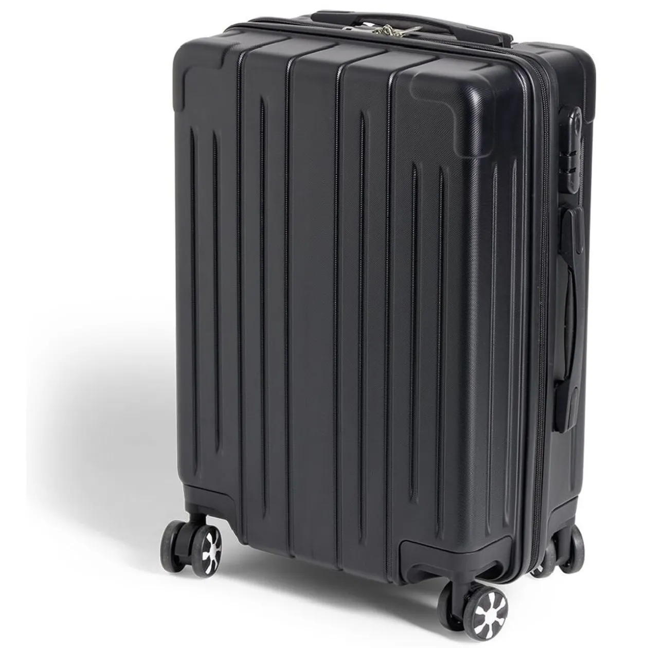 Valise cabine trolley à roulettes noir 38L petit modèle