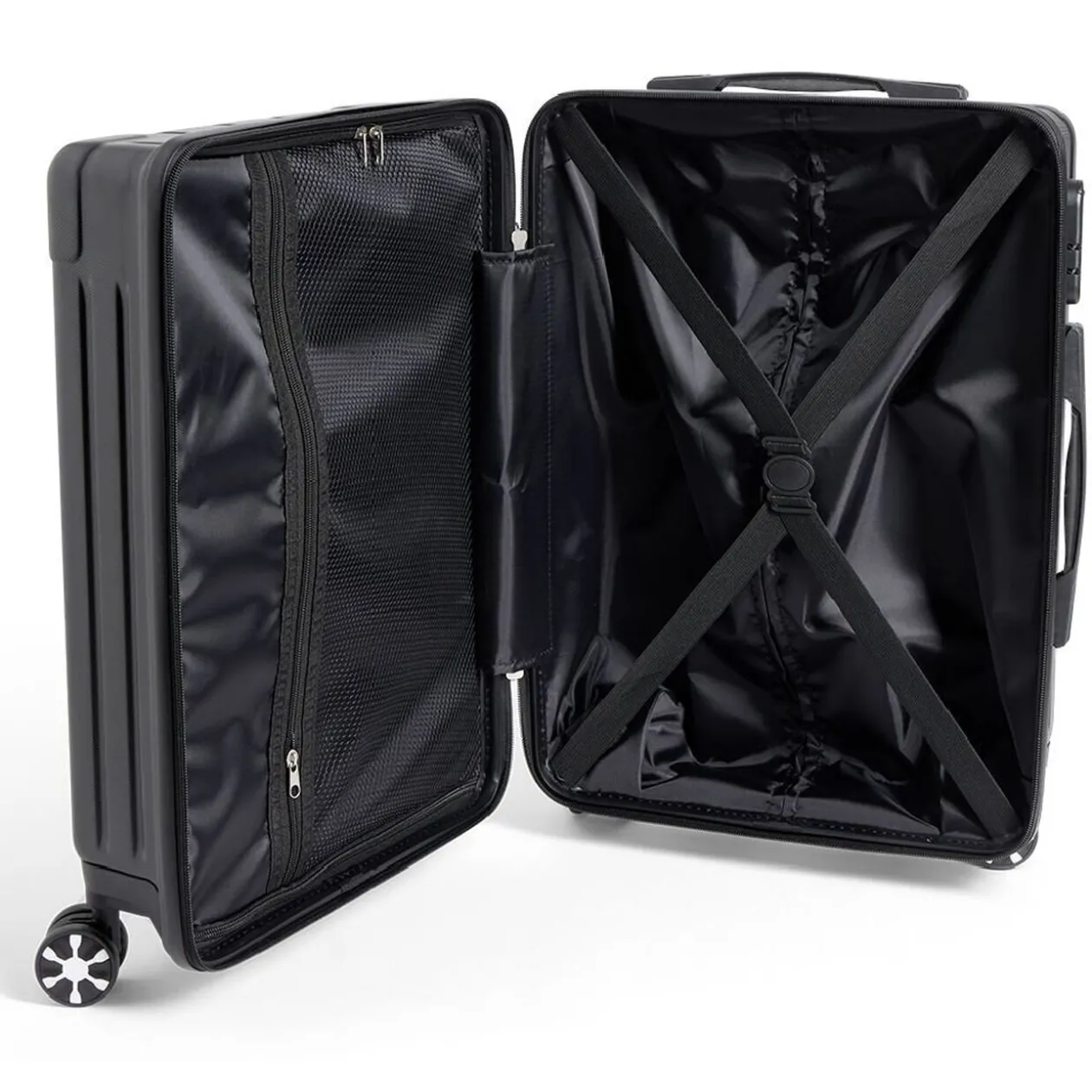 Valise cabine trolley à roulettes noir 61L moyen modèle