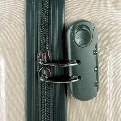 Valise cabine trolley beige 35x21xH56cm avec sac shopping noir