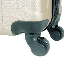 Valise cabine trolley beige 35x21xH56cm avec sac shopping noir