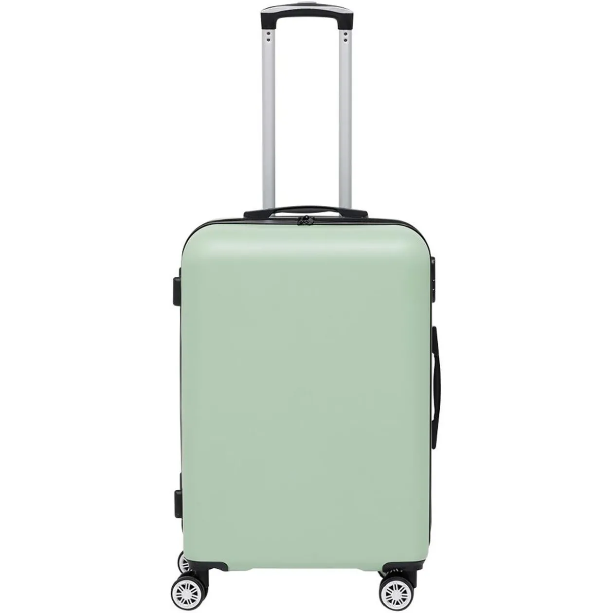 Valise rigide trolley cadenas intégré plastique ABS vert 45x26,5xH65cm