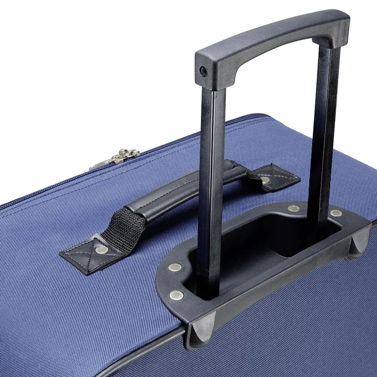 Valise souple 4 roues bleu H.75 cm