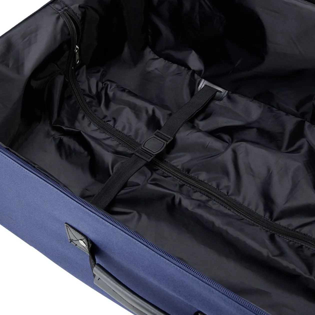 Valise souple 4 roues bleu H.75 cm