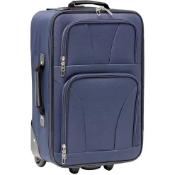 Valise souple 4 roues bleu H.55 cm
