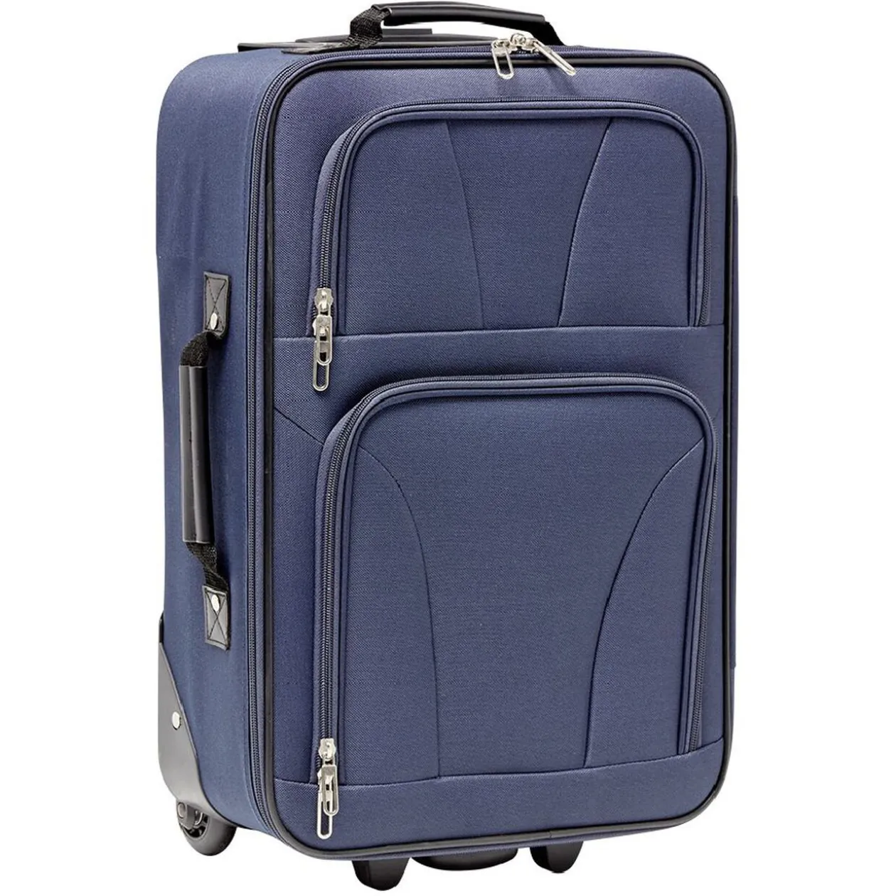 Valise souple 4 roues bleu H.55 cm
