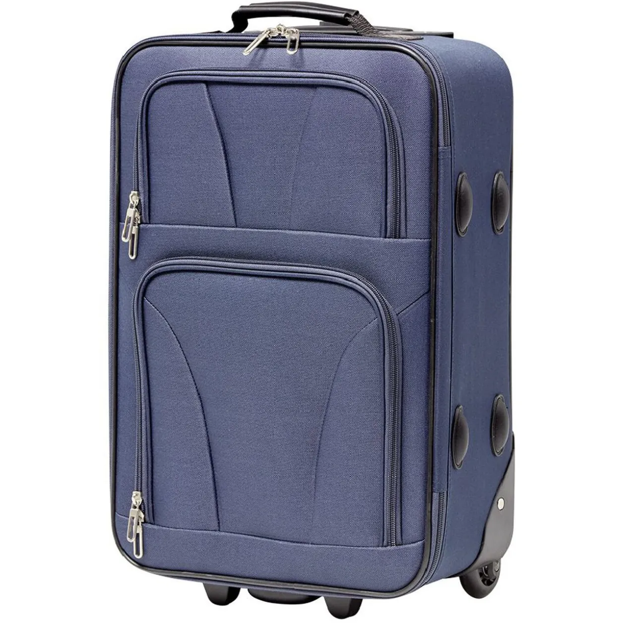 Valise souple 4 roues bleu H.55 cm